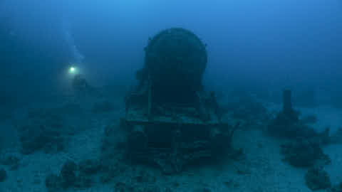 Südliche Lokomotive an der Thistlegorm